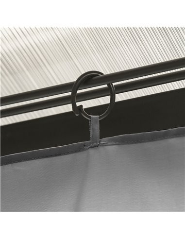 Outsunny 3 x 3(m) Universal Gazebo Sidewall Set with 4 Panels, Hooks/C-Rings Included for Pergolas & Cabanas, Light Grey 84C-226
