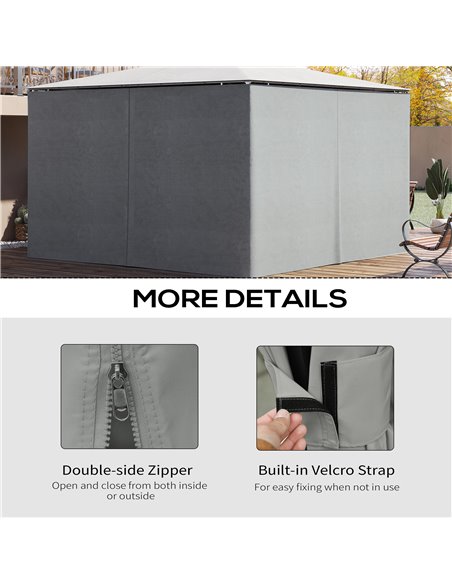Outsunny 4 Pack Universal Gazebo Replacement Sidewalls Privacy Panel for Most 3 x 4m Gazebo Canopy Pavillion Outdoor Shelter Cur - pic 52069 | FastDaddyshop