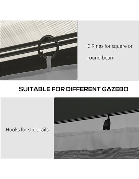 Outsunny 4 Pack Universal Gazebo Replacement Sidewalls Privacy Panel for Most 3 x 4m Gazebo Canopy Pavillion Outdoor Shelter Cur - pic 52070 | FastDaddyshop