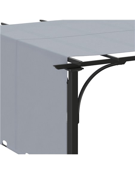 Outsunny 3 x 3(m) Garden Pergola, Outdoor Retractable Pergola Gazebo with Adjustable Canopy, Sun Shade Patio Canopy Shelter, Gre - pic 52080 | FastDaddyshop