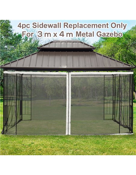 Outsunny Universal Mosquito Netting, Replacement Mesh Sidewall for Patio Gazebos & Canopy Tents, 352 x 207cm, Beige 84C-142V02 - pic 52084 | FastDaddyshop
