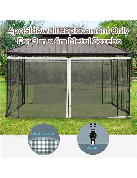 Outsunny Universal Mosquito Netting, Replacement Mesh Sidewall for Patio Gazebos & Canopy Tents, 352 x 207cm, Beige 84C-142V02 - pic 52086 | FastDaddyshop