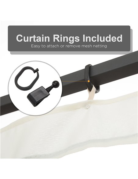 Outsunny Universal Mosquito Netting, Replacement Mesh Sidewall for Patio Gazebos & Canopy Tents, 352 x 207cm, Beige 84C-142V02 - pic 52087 | FastDaddyshop