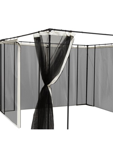 Outsunny Universal Mosquito Netting, Replacement Mesh Sidewall for Patio Gazebos & Canopy Tents, 352 x 207cm, Beige 84C-142V02