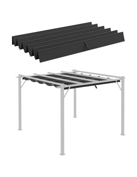 Outsunny Retractable Replacement for 3 x 3 (m) Pergola, Dark Grey 84C-372V00CG - pic 52101 | FastDaddyshop