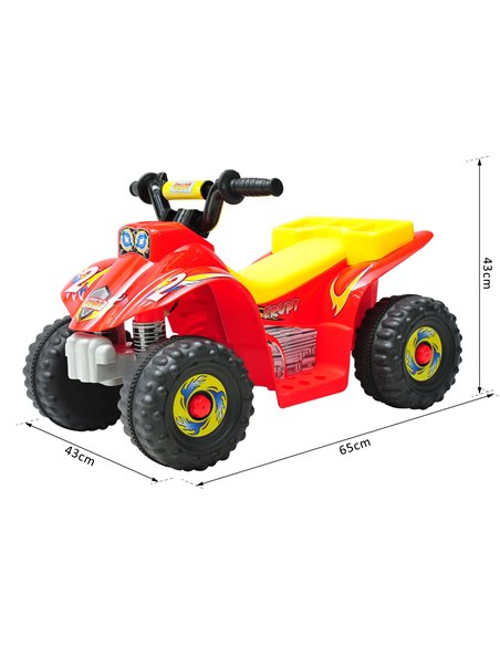 HOMCOM 6V Electric Quad Bike for Kids Ride on Car ATV for 1.5 - 3 Years Red - pic 5211 | FastDaddyshop
