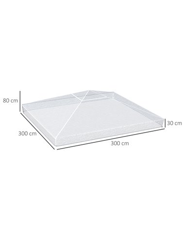 Outsunny 3 x 3 (m) Gazebo Protective Cover, Waterproof Cover for Gazebo, Canopy, and Tent 84C-426V00CR