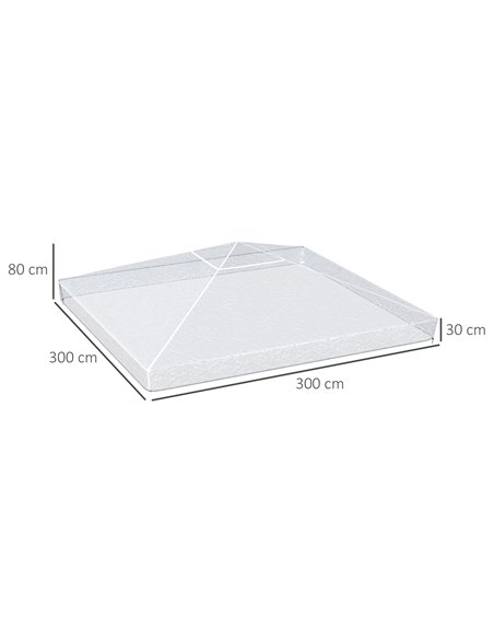 Outsunny 3 x 3 (m) Gazebo Protective Cover, Waterproof Cover for Gazebo, Canopy, and Tent 84C-426V00CR - pic 52112 | FastDaddyshop