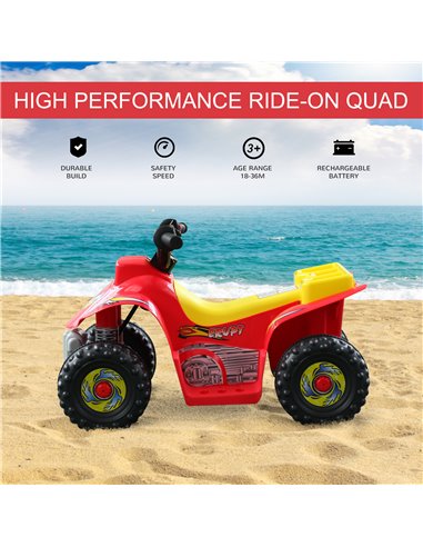 HOMCOM 6V Electric Quad Bike for Kids Ride on Car ATV for 1.5 - 3 Years Red