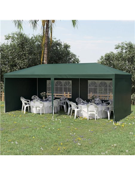 Outsunny 6x3 m Party Tent Gazebo Marquee Outdoor Patio Canopy Shelter with Windows and Side Panels, Green 840-062V01GN - pic 52120 | FastDaddyshop
