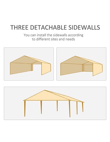 Outsunny 6x3 m Party Tent Gazebo Marquee Outdoor Patio Canopy Shelter with Windows and Side Panels, Green 840-062V01GN