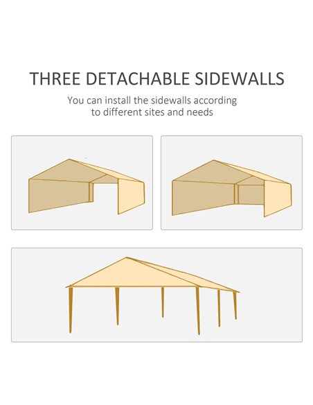 Outsunny 6x3 m Party Tent Gazebo Marquee Outdoor Patio Canopy Shelter with Windows and Side Panels, Green 840-062V01GN - pic 52124 | FastDaddyshop