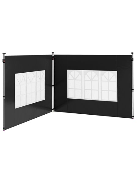 Outsunny Sides Replacement with Window for 3x3(m) or 3x4m Gazebo, 2 Pack, Black 84C-458V00BK - pic 52128 | FastDaddyshop