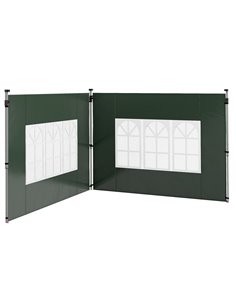 Outsunny Sides Replacement with Window for 3x3(m) or 3x4m Gazebo, 2 Pack, Green 84C-458V00GN
