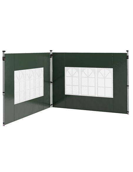 Outsunny Sides Replacement with Window for 3x3(m) or 3x4m Gazebo, 2 Pack, Green 84C-458V00GN - pic 52137 | FastDaddyshop