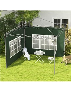 Outsunny Sides Replacement with Window for 3x3(m) or 3x4m Gazebo, 2 Pack, Green 84C-458V00GN 2