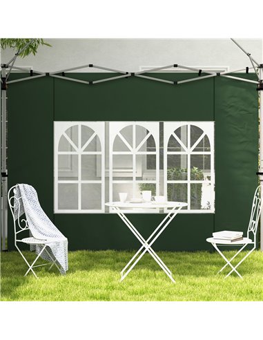 Outsunny Gazebo Side Panels, Sides Replacement with Window for 3x3(m) or 3x4m Pop Up Gazebo, 2 Pack, Green 84C-458V00GN