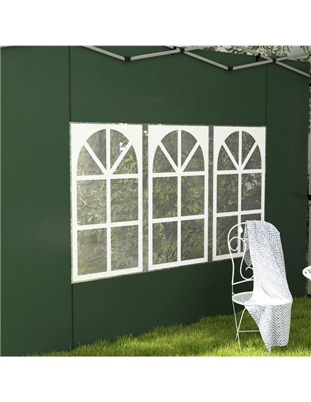 Outsunny Gazebo Side Panels, Sides Replacement with Window for 3x3(m) or 3x4m Pop Up Gazebo, 2 Pack, Green 84C-458V00GN - pic 52145 | FastDaddyshop