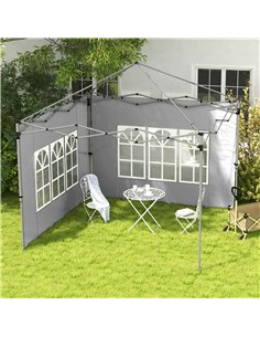 Outsunny Replacement Side Panels with Windows for 3x3(m) or 3x4m Gazebos, 2 Pack, Grey 84C-458V00LG 2