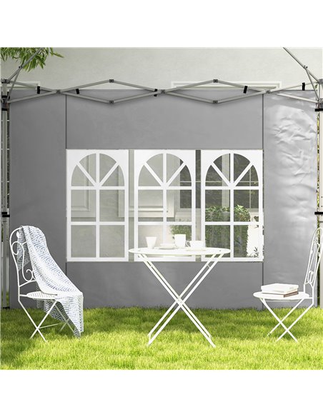 Outsunny Replacement Gazebo Side Panels with Windows, Compatible with 3x3(m) or 3x4m Pop Up Gazebos, 2 Pack, Grey 84C-458V00LG - pic 52152 | FastDaddyshop
