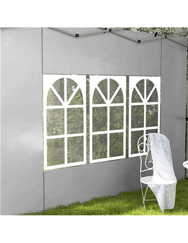 Outsunny Replacement Gazebo Side Panels with Windows, Compatible with 3x3(m) or 3x4m Pop Up Gazebos, 2 Pack, Grey 84C-458V00LG