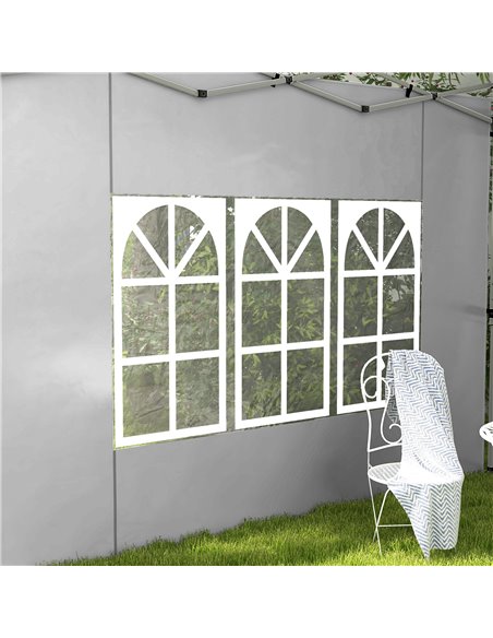Outsunny Replacement Gazebo Side Panels with Windows, Compatible with 3x3(m) or 3x4m Pop Up Gazebos, 2 Pack, Grey 84C-458V00LG - pic 52154 | FastDaddyshop