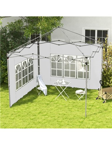 Outsunny Gazebo Side Panels with Windows, Replacement for 3x3(m) or 3x4m Gazebo, 2 Pack, White 84C-458V00WT