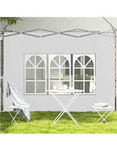 Outsunny Gazebo Side Panels with Windows, Replacement for 3x3(m) or 3x4m Gazebo, 2 Pack, White 84C-458V00WT