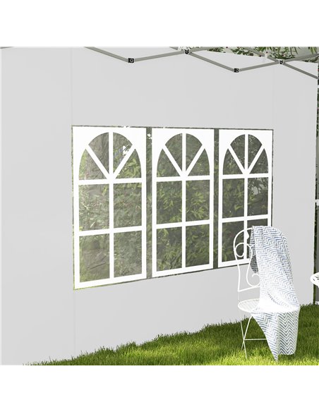 Outsunny Gazebo Side Panels with Windows, Replacement for 3x3(m) or 3x4m Gazebo, 2 Pack, White 84C-458V00WT - pic 52163 | FastDaddyshop