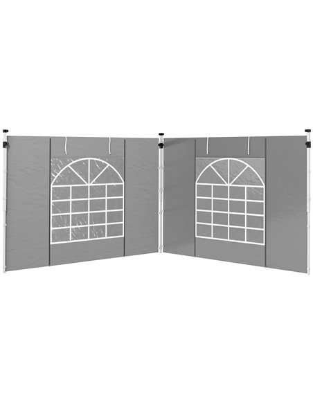 Outsunny 2 Pack Sides Replacement for 3x3(m) or 3x6m Gazebo, Light Grey 84C-437V00LG - pic 52164 | FastDaddyshop