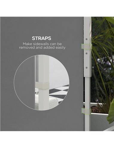 Outsunny Gazebo Side Panels, 2 Pack Sides Replacement, for 3x3(m) or 3x6m Pop Up Gazebo, with Windows and Doors, Light Grey 84C-