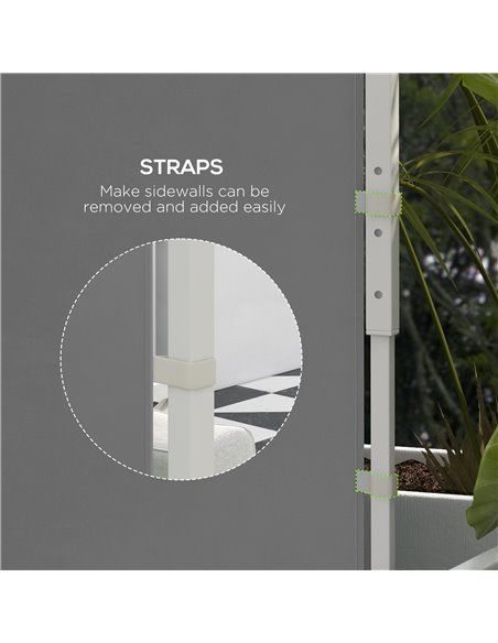 Outsunny Gazebo Side Panels, 2 Pack Sides Replacement, for 3x3(m) or 3x6m Pop Up Gazebo, with Windows and Doors, Light Grey 84C- - pic 52170 | FastDaddyshop