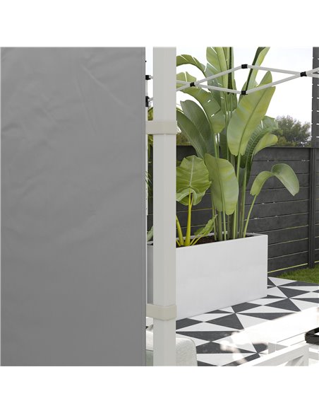 Outsunny Gazebo Side Panels, 2 Pack Sides Replacement, for 3x3(m) or 3x6m Pop Up Gazebo, with Windows and Doors, Light Grey 84C- - pic 52172 | FastDaddyshop