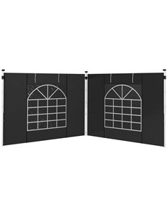 Outsunny 2 Pack Sides Replacement for 3x3(m) or 3x6m Gazebo, Black 84C-437V00BK
