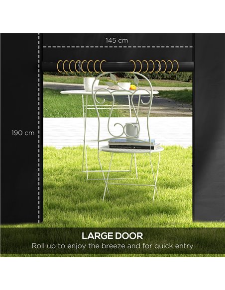 Outsunny Gazebo Side Panels, 2 Pack Sides Replacement, for 3x3(m) or 3x6m Pop Up Gazebo, with Windows and Doors, Black 84C-437V0 - pic 52177 | FastDaddyshop