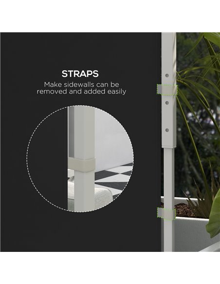 Outsunny Gazebo Side Panels, 2 Pack Sides Replacement, for 3x3(m) or 3x6m Pop Up Gazebo, with Windows and Doors, Black 84C-437V0 - pic 52179 | FastDaddyshop