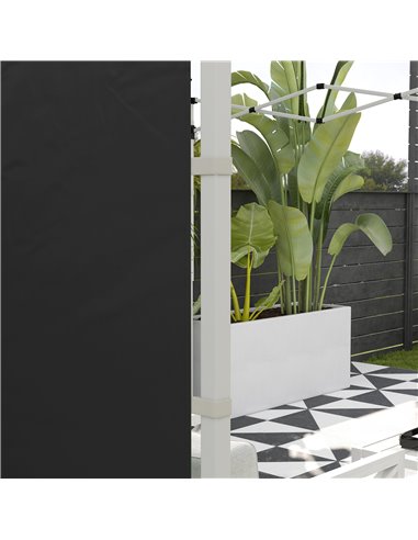 Outsunny Gazebo Side Panels, 2 Pack Sides Replacement, for 3x3(m) or 3x6m Pop Up Gazebo, with Windows and Doors, Black 84C-437V0