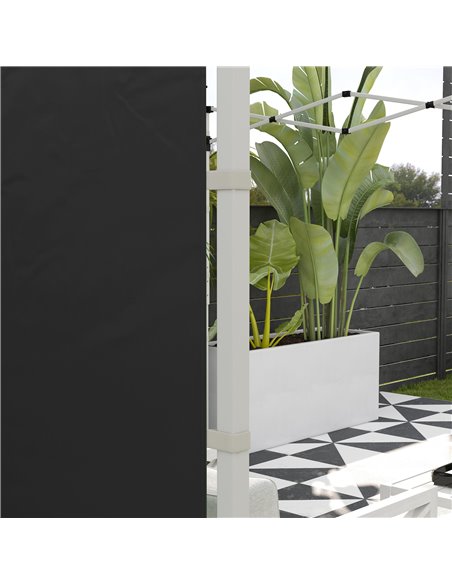 Outsunny Gazebo Side Panels, 2 Pack Sides Replacement, for 3x3(m) or 3x6m Pop Up Gazebo, with Windows and Doors, Black 84C-437V0 - pic 52181 | FastDaddyshop