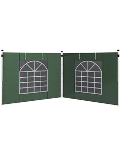 Outsunny 2 Pack Sides Replacement for 3x3(m) or 3x6m Gazebo, Green 84C-437V00GN