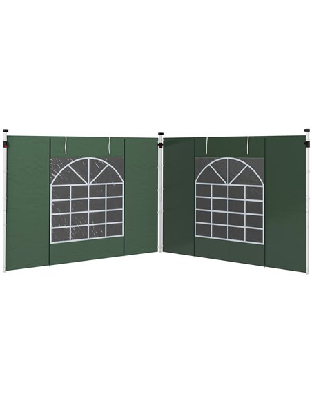 Outsunny 2 Pack Sides Replacement for 3x3(m) or 3x6m Gazebo, Green 84C-437V00GN - pic 52182 | FastDaddyshop