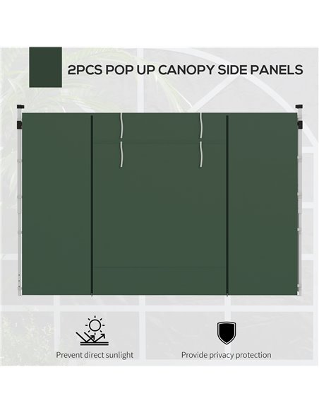 Outsunny Gazebo Side Panels, 2 Pack Sides Replacement, for 3x3(m) or 3x6m Pop Up Gazebo, with Windows and Doors, Green 84C-437V0 - pic 52185 | FastDaddyshop