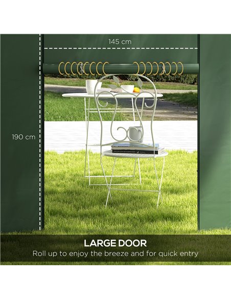 Outsunny Gazebo Side Panels, 2 Pack Sides Replacement, for 3x3(m) or 3x6m Pop Up Gazebo, with Windows and Doors, Green 84C-437V0 - pic 52186 | FastDaddyshop
