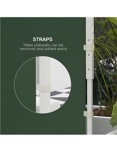 Outsunny Gazebo Side Panels, 2 Pack Sides Replacement, for 3x3(m) or 3x6m Pop Up Gazebo, with Windows and Doors, Green 84C-437V0