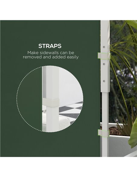 Outsunny Gazebo Side Panels, 2 Pack Sides Replacement, for 3x3(m) or 3x6m Pop Up Gazebo, with Windows and Doors, Green 84C-437V0 - pic 52188 | FastDaddyshop