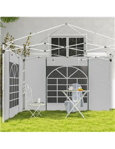Outsunny 2 Pack Replacement Side Panels for 3x3(m) or 3x6m Gazebo, White 84C-437V00WT 2