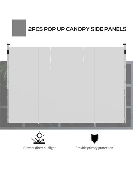 Outsunny Replacement Gazebo Side Panels with Windows and Doors, 2 Pack, for 3x3(m) or 3x6m Pop Up Gazebo, White 84C-437V00WT - pic 52194 | FastDaddyshop