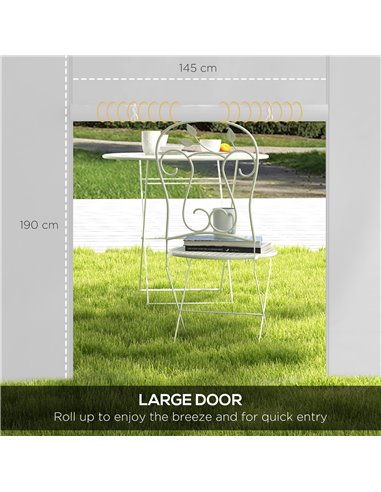 Outsunny Replacement Gazebo Side Panels with Windows and Doors, 2 Pack, for 3x3(m) or 3x6m Pop Up Gazebo, White 84C-437V00WT