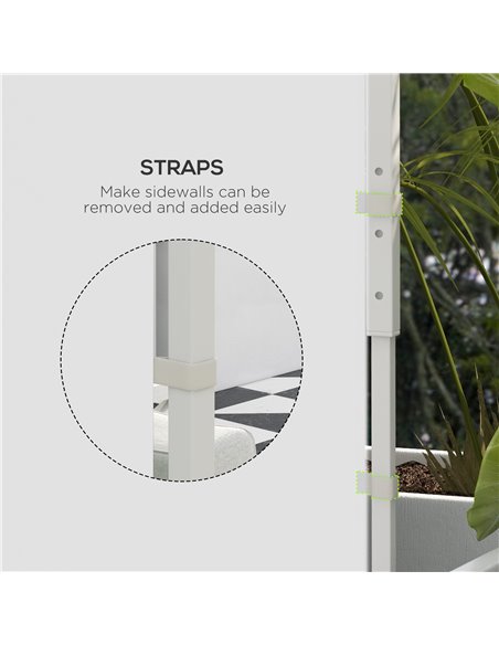 Outsunny Replacement Gazebo Side Panels with Windows and Doors, 2 Pack, for 3x3(m) or 3x6m Pop Up Gazebo, White 84C-437V00WT - pic 52197 | FastDaddyshop