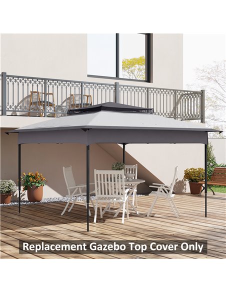 Outsunny Pop Up Gazebo Replacement Canopy, 2-Tier Roof for 3.25m x 3.25m Frame, UV30+ Protection, Grey 84C-465V00LG - pic 52219 | FastDaddyshop