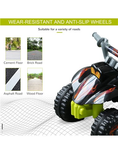 HOMCOM 6V Electric Quad Bike for Kids Ride on Car ATV for 1.5 - 3 Years Black